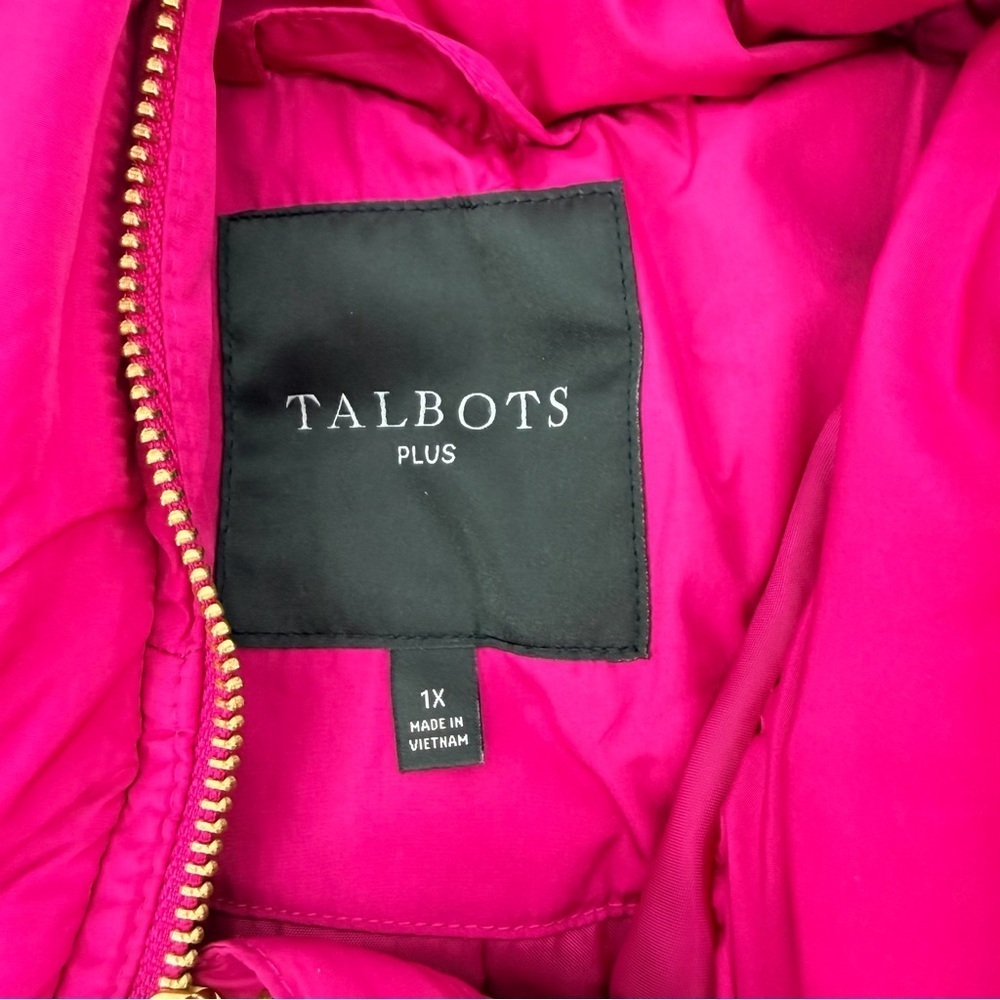 Talbots Pink Puffer Jacket Coat Winter Plus Size 1X - Picture 3 of 4